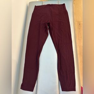 Lululemon burgundy align leggings tights size 8, good condition